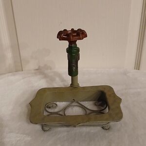 Rustic cast iron faucet soap holder with a vintage, distressed finish 7x7x5.5